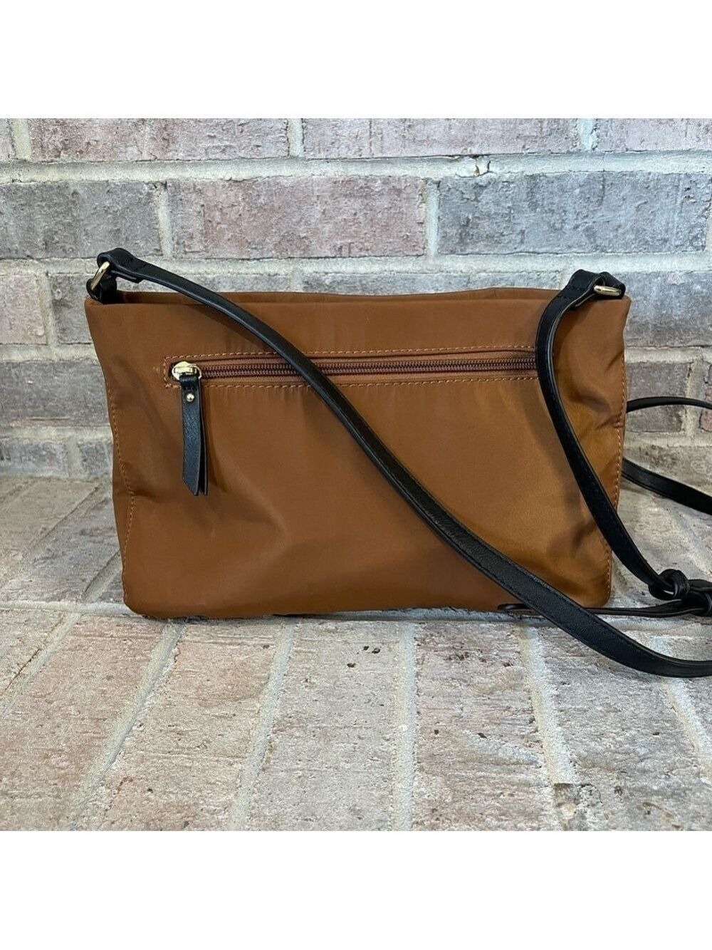 Max Studio Brown and Black Crossbody Bag with Adjustable Strap - Picture 3 of 9